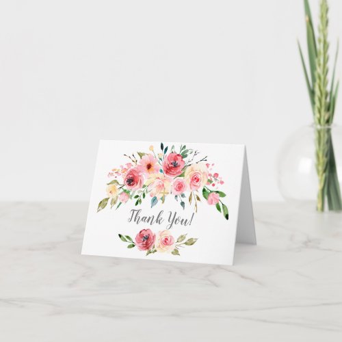 Peonies Rose Floral Communion Thank You Note