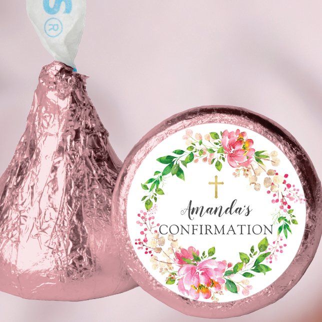 Peonies Rose Floral Confirmation Hershey®'s Kisses® (Creator Uploaded)