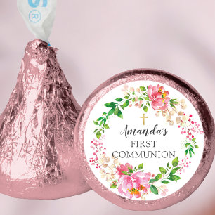 Peonies Rose Floral First Communion Hershey®'s Kis Hershey®'s Kisses®