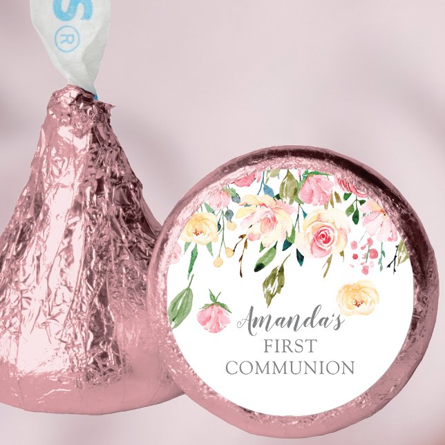 Peonies Rose Floral First Communion Hershey®'s Kisses® (Creator Uploaded)