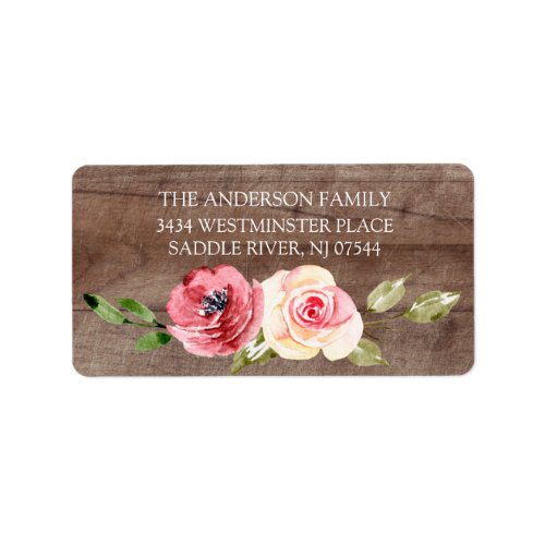 Peonies Rose Floral New Address Label
