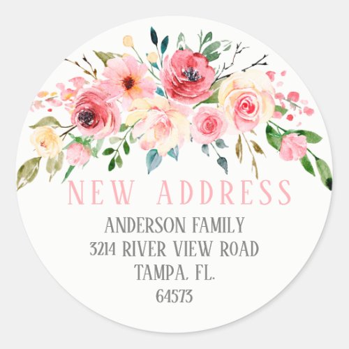 Peonies Rose Floral  Return Address Label