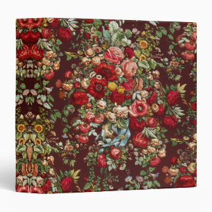 Peonies & Roses Vintage Chintz Floral Pattern 3 Ring Binder