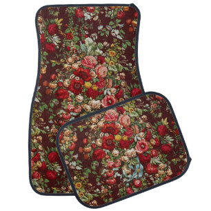 Peonies & Roses Vintage Chintz Floral Pattern Car Floor Mat