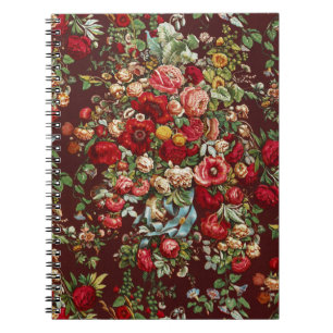 Peonies & Roses Vintage Chintz Floral Pattern Notebook