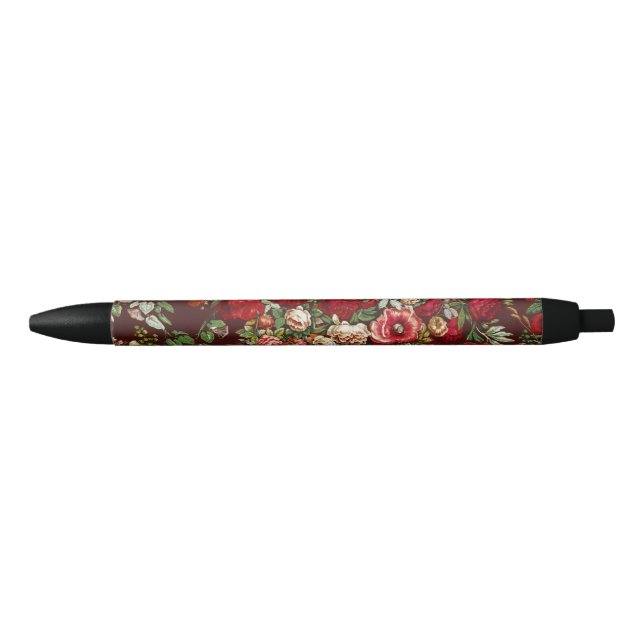 Peonies & Roses Vintage Chintz Floral Pattern Pen (Front)
