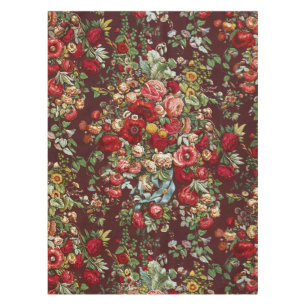Peonies & Roses Vintage Chintz Floral Pattern Tablecloth