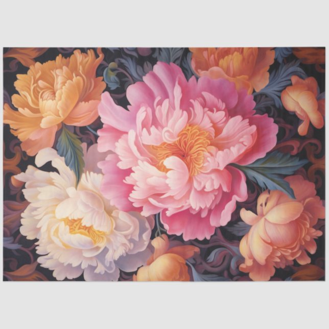 Peonies Series Design 14 Tissue Paper (Front)