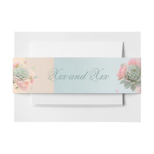 PeoniesSucculents Newlyweds â  Invitation Belly Band