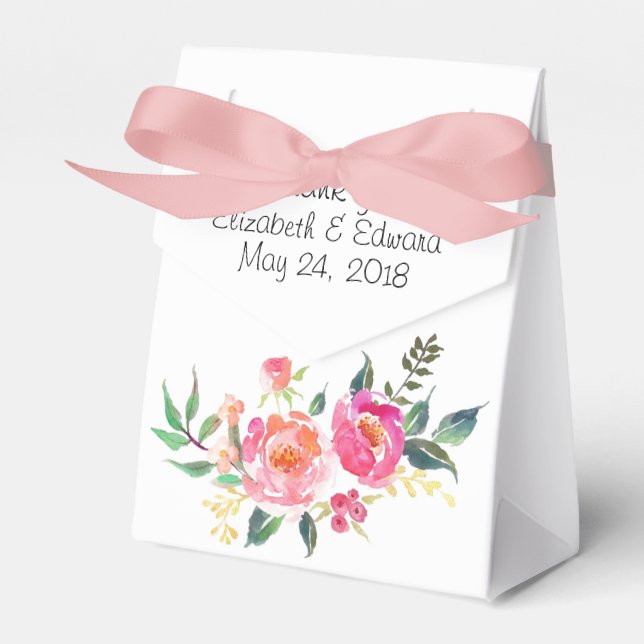 Peonies thank you favor boxes (Front Side)