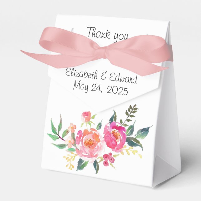 Peonies thank you favor boxes (Front Side)