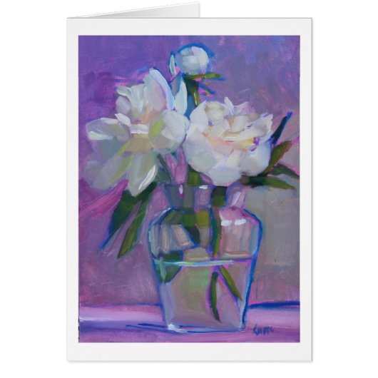 Peonies Three - white flowers in a glass vase (Front)