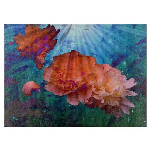 Peonies Under Water Cutting Board