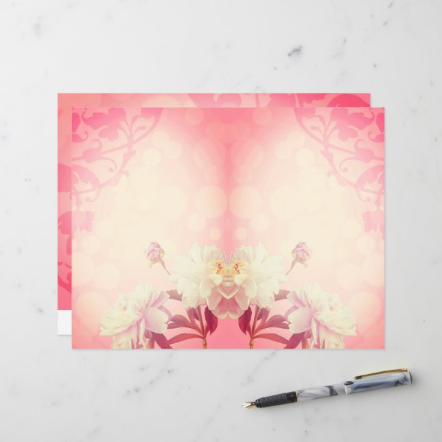 Peonies unlined journal scrapbook page (Front/Back In Situ)