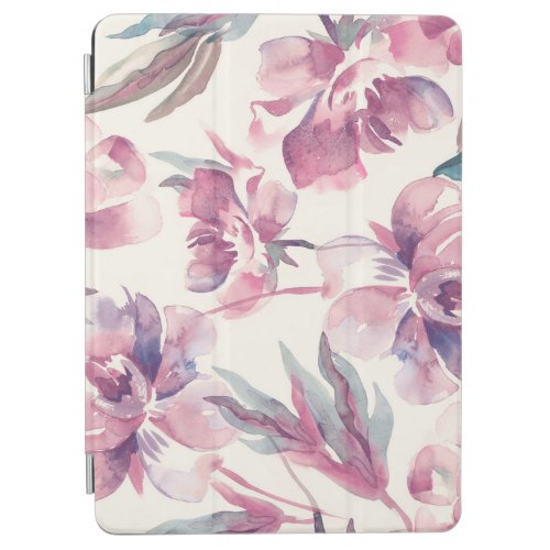 Peonies watercolor seamless floral background iPad air cover