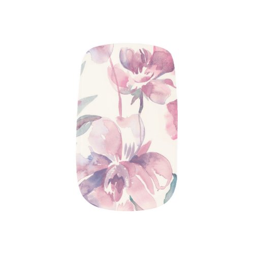 Peonies watercolor seamless floral background minx nail art