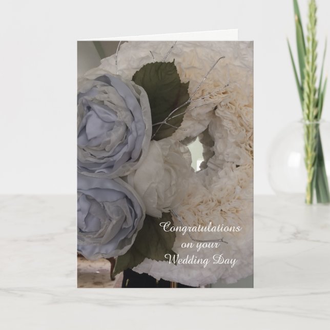 Peonies Wedding Congratulations Card (Front)