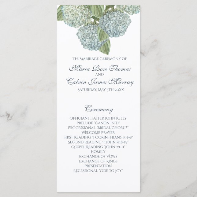 Peonies Wedding Program (Front)