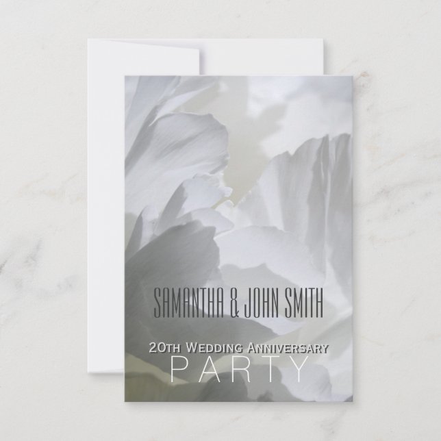 Peony 20th Wedding Anniversary Party Invitation 1 (Front)