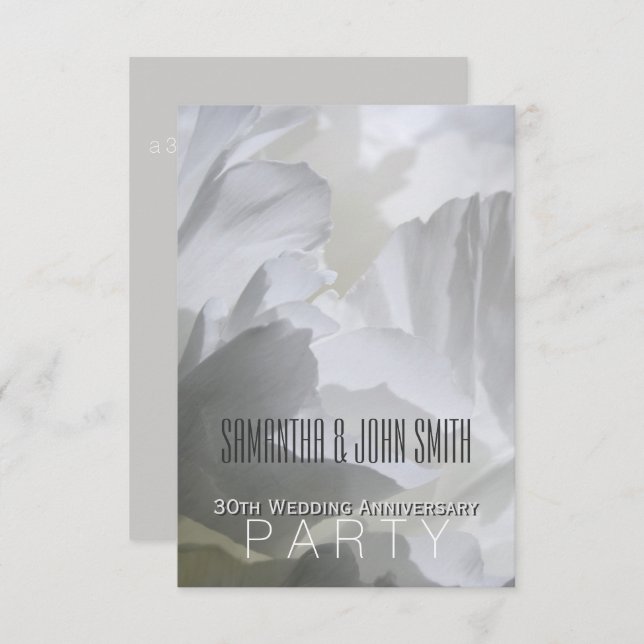 Peony 30th Wedding Anniversary Party Invitation 1 (Front/Back)