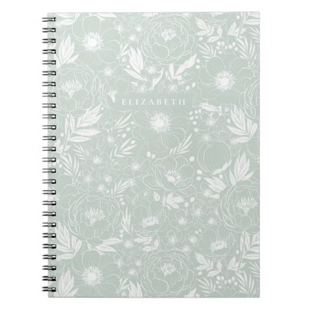 Peony And Anemone Illustrated Floral Notebook