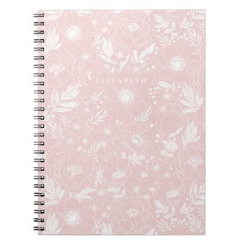 Peony And Anemone Illustrated Floral Notebook by fourwetfeet at Zazzle
