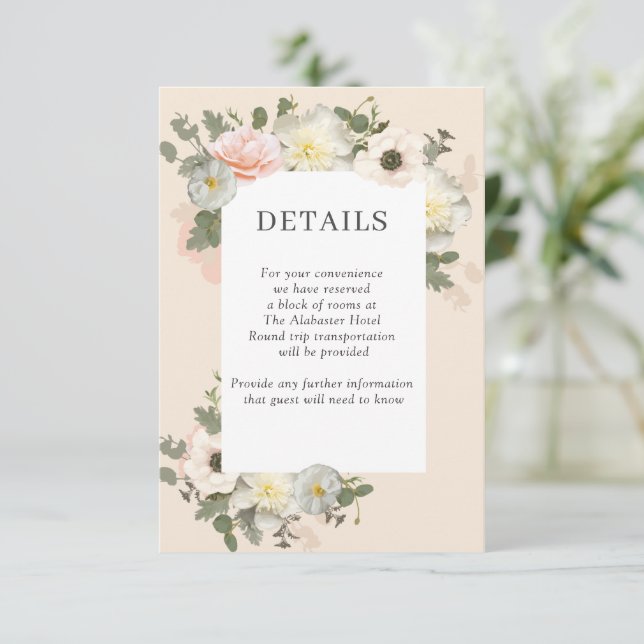 Peony and Anemone Wedding Blush Details Enclosure (Standing Front)