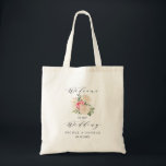 Peony and gold flowers Wedding Custom Welcome Tote Bag<br><div class="desc">Make your wedding and out of town guest feel special with this welcome tote bag. Personalize the bag by adding your details your location and date. A hand drawn watercolor peony and and outlined flowers and leaves illustration in trendy watercolor palette of pink, yellow, gold and green Coordinates with "Peony...</div>
