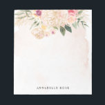 Peony and Gold Foil Bloom Notepad<br><div class="desc">Designed to coordinate with our Peony and Gold collection, this customizable matching personalisable notepad features luscious pink and gold peony flowers with green foliage on a watercolour background. For more advanced customisation of this design, e.g. changing layout, font or text size please click the "CUSTOMIZE" button above. Please note, gold...</div>