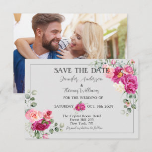 Peony and Rose Greenery Save The Date