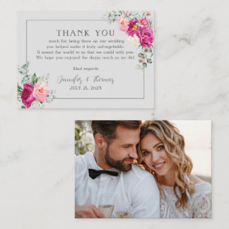 Peony and Rose Greenery Thank You Card