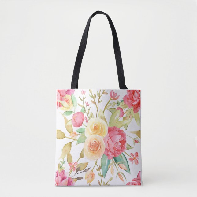 Peony and Roses Tote Bag (Front)