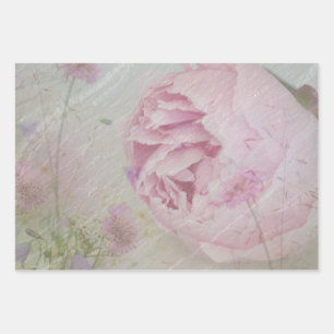 Peony and Wildflowers Wrapping Paper Sheets