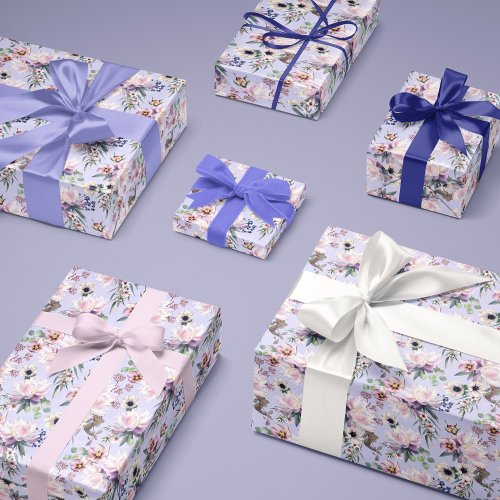 Peony Anemone Hellebore Eucalyptus Lavender Wrapping Paper