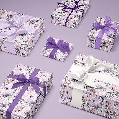 Peony Anemone Hellebore Eucalyptus Orchid Pink Wrapping Paper