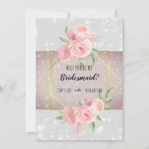 Peony anemone Will you be my bridesmaid? Invitation