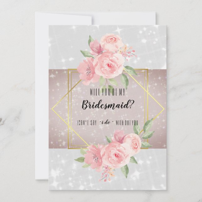 Peony anemone Will you be my bridesmaid? Invitation (Front)
