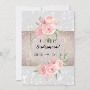 Peony anemone Will you be my bridesmaid? Invitation
