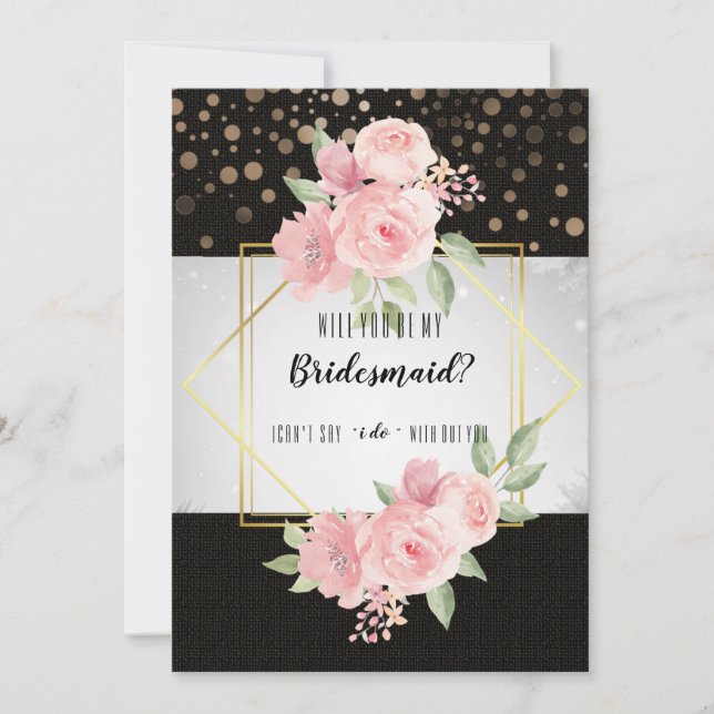 Peony anemone Will you be my bridesmaid? Invitation (Front)