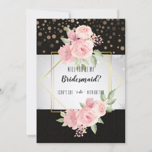 Peony anemone Will you be my bridesmaid? Invitation