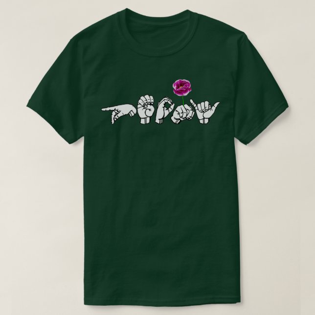 PEONY ASL Sign Language Design 1 T-Shirt (Design Front)
