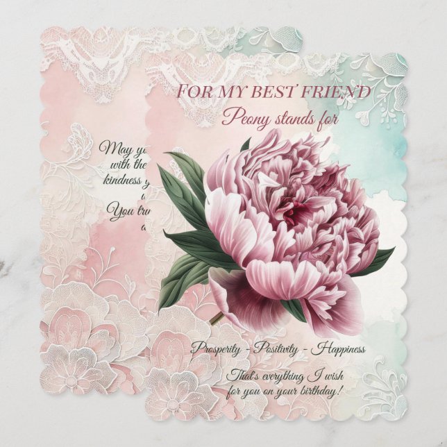 Peony Best Friend Birthday (Front/Back)