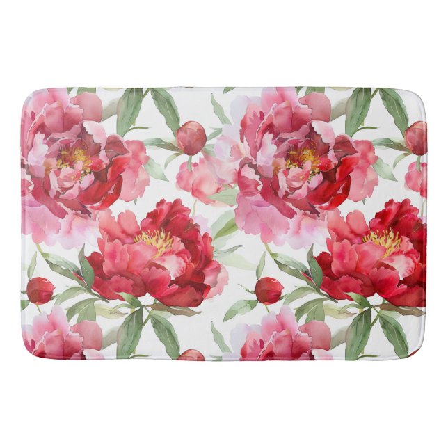 Peony blossoms Bath Mat (Front)