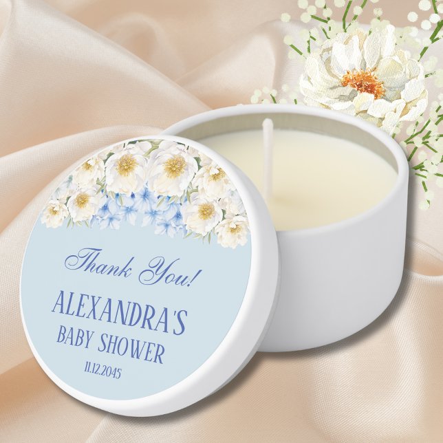 Peony Blue Hydrangea Garden Baby Shower  Mini Candle Favors (Creator Uploaded)