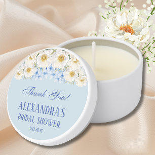 Peony Blue Hydrangea Garden Bridal Shower  Mini Candle Favors