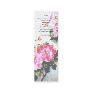 Peony Bookmark/Poetry by Skye Ryan-Evans Mini Business Card