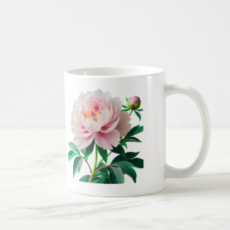 Peony Botanical Art Print Coffee Mug