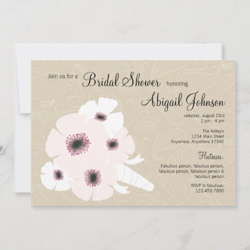 Peony bouquet Bridal Shower Invitation