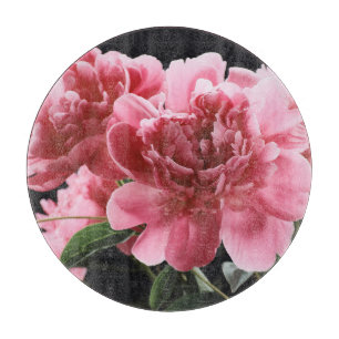 Peony Bouquet Closeup: Pink Red Cutting Board