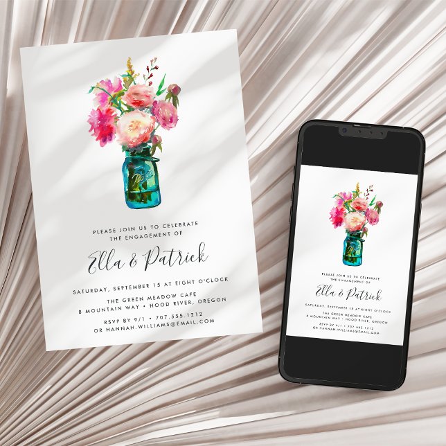 Peony Bouquet Engagement Party Invitation (Creator Uploaded)